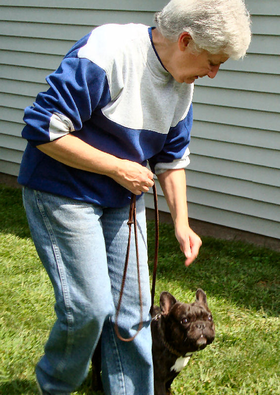 Reward by the side of your leg in 3-step pattern walking